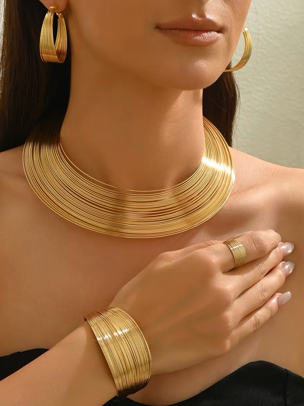 Elegant Gold African Jewelry Set